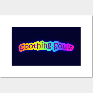 Soothing Souls Neon Retro Rainbow Posters and Art